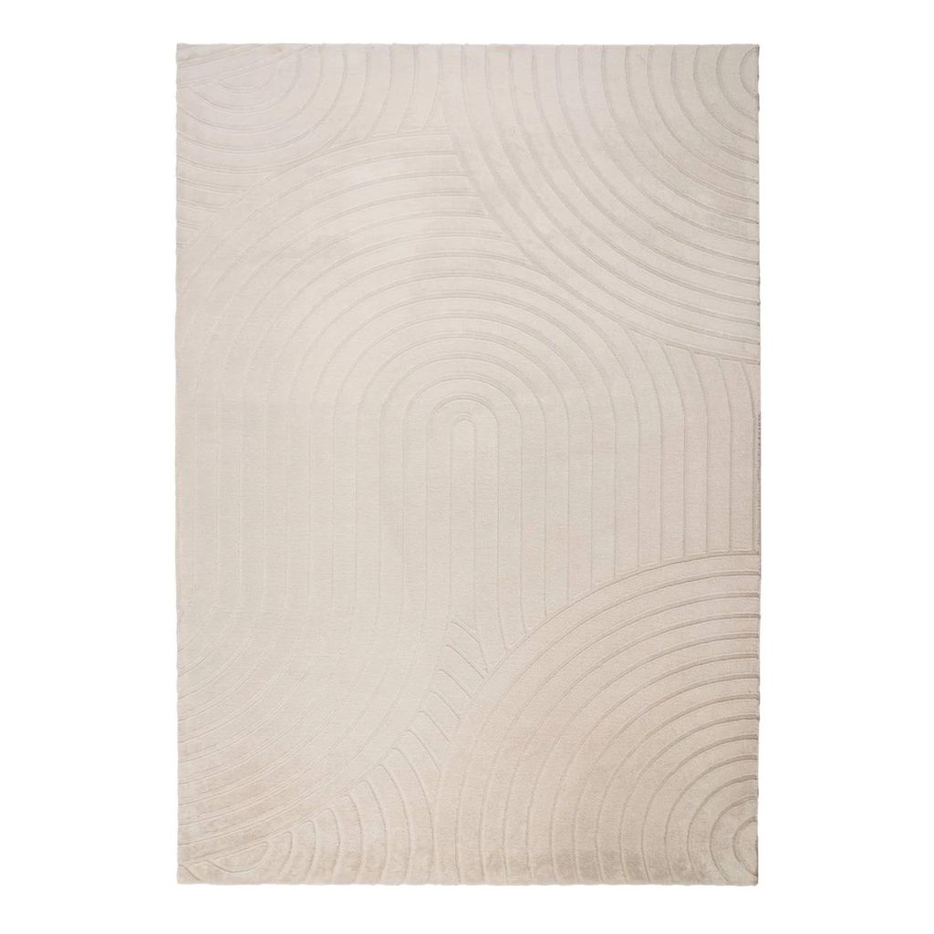 Szőnyeg, körvonalakkal mintázott, világosbarna, poliészter, 120x170 cm - VOLANTE - Butopêa akciós termékkép 1